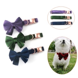 Bow Tie Quick Release Velvet Dog Collar